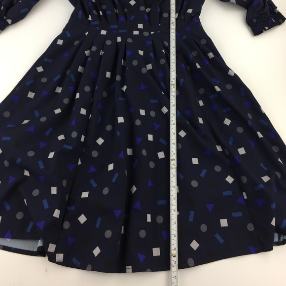 eShakti Women Dress 14 Blue Confetti Print B58-13P - Picture 6 of 8